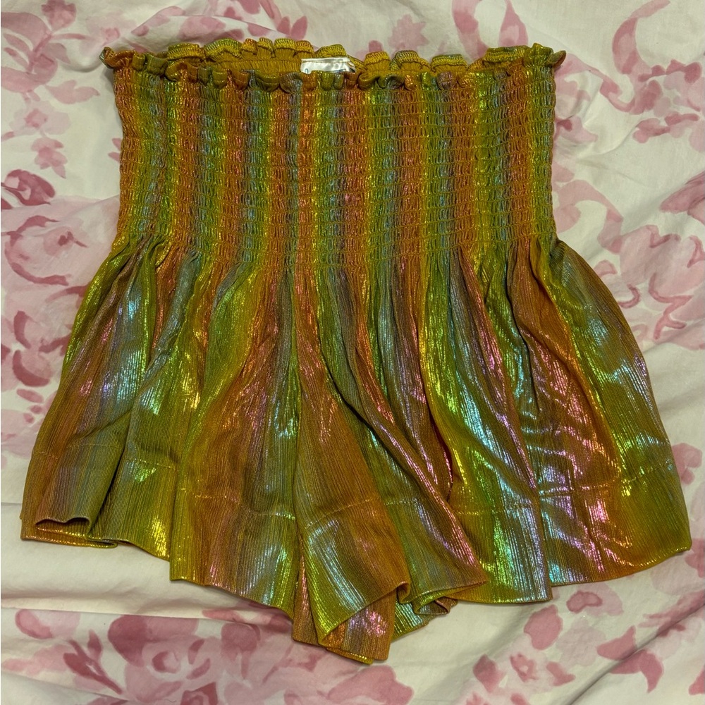 Yellow Rainbow Preppy Queen of Sparkles Swing Shorts!!